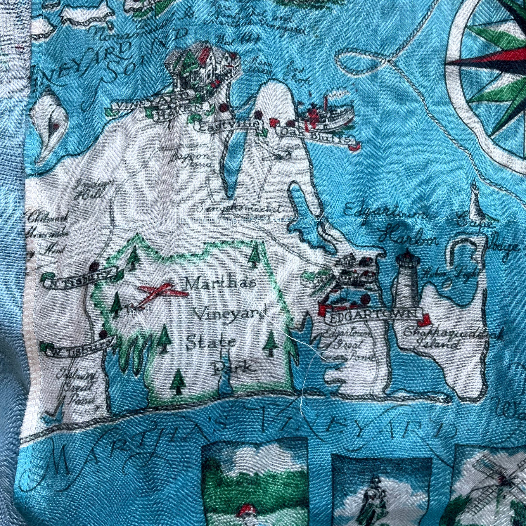 Cape Cod & The Islands, Vintage Pictorial Map Scarf