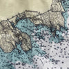 Detailed nautical map Buzzards Bay scarf close up