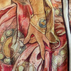 Vintage moët chandon art print on scarf close up