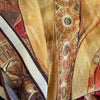 Vintage moët chandon art print on scarf close up