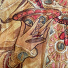 Vintage moët chandon art print on scarf close up