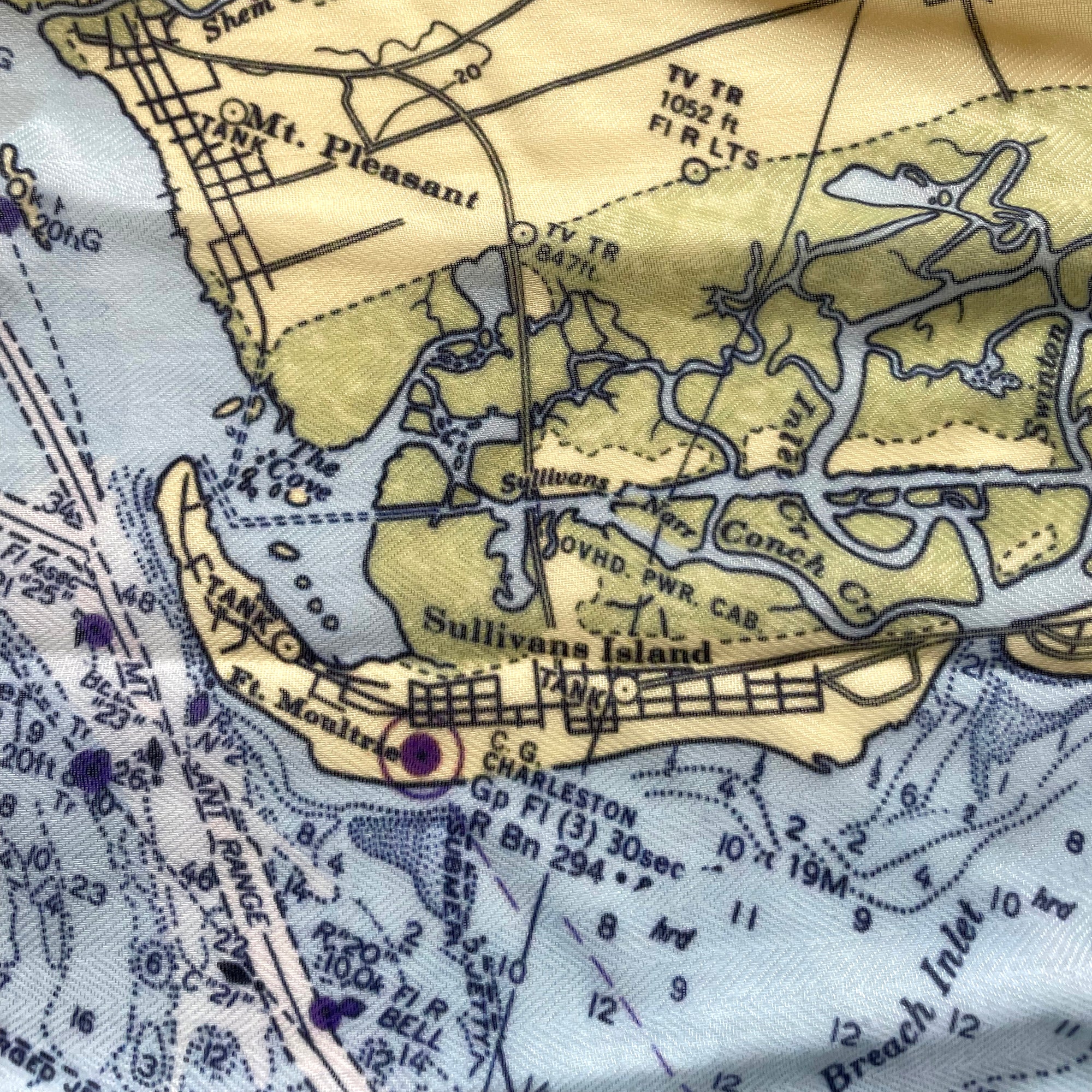 Charleston, SC Nautical Chart Scarf