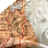 Close-up of a map on a textured surface