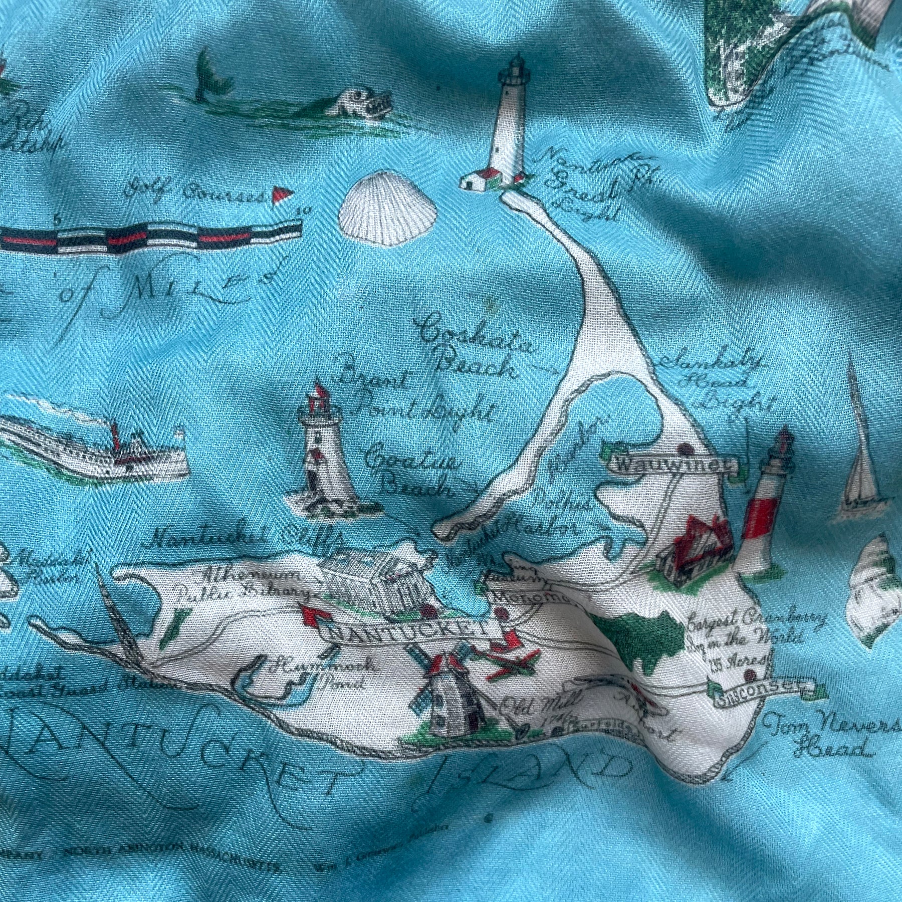 Cape Cod & The Islands, Vintage Pictorial Map Scarf