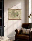 Nashville, TN Vintage Map (c. 1870) Canvas Wall Scroll