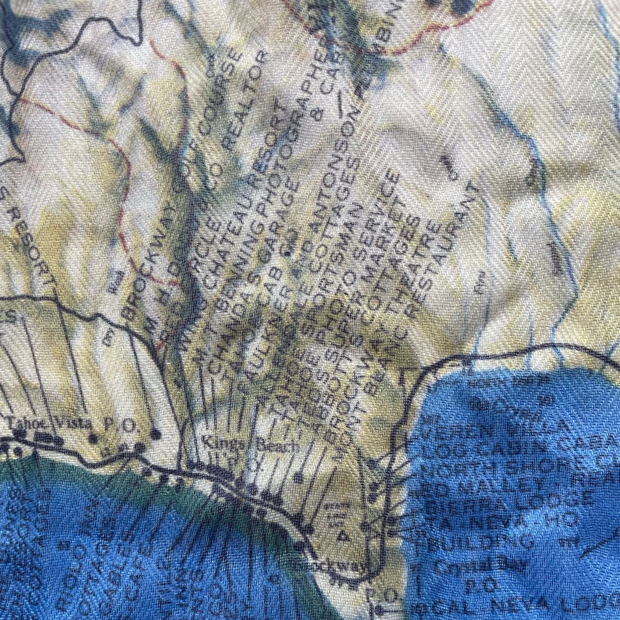 Lake Tahoe Vintage Map Scarf