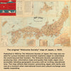 Vintage map of Japan by The Welcome Society of Japan from 1905, with text explaining its purpose.