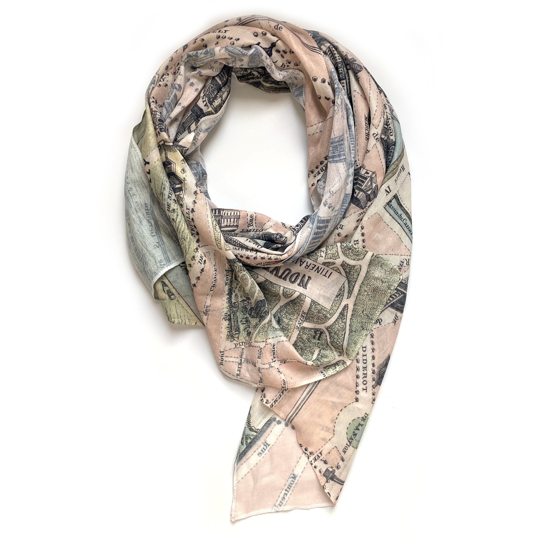 Paris Vintage Birdseye Map Scarf