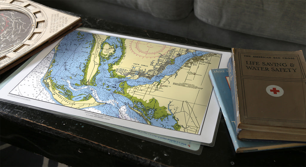 Sanibel to Cape Harbour Chart Placemat