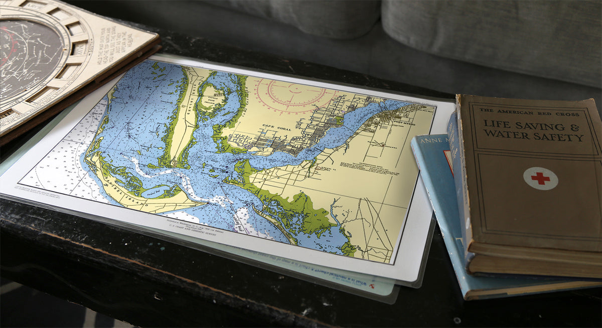 Sanibel to Cape Harbour Chart Placemat