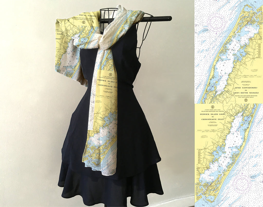 Assateague National Seashore, Fenwick Island to Chincoteague Chart Scarf