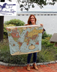 Illustrated World Map Baby Blanket - by Ernest Dudley Chase - Super Soft