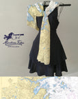 Salem & Marblehead Vintage Nautical Chart Scarf