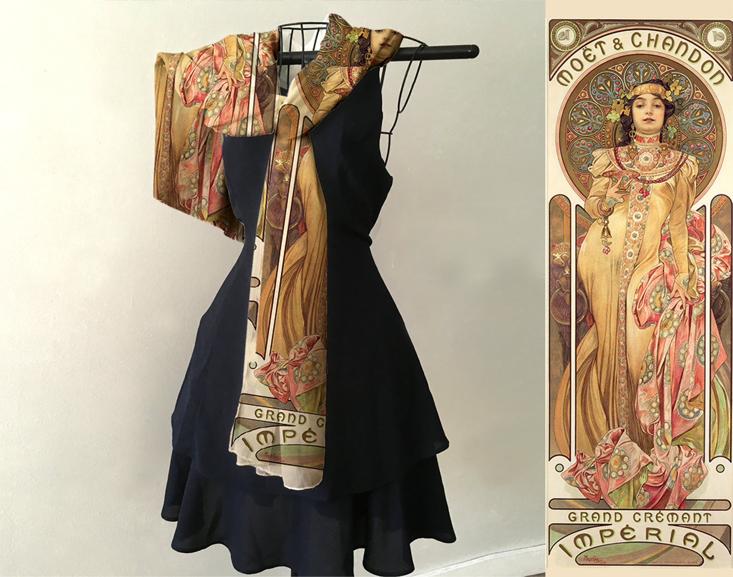 Alphonse Mucha Moet Chandon Scarf