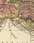 Italy vintage map blanket featuring a detailed historic cartographic design of the country