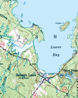 Sebago Lake, Maine, Vintage Topographical Map Blanket