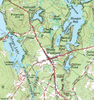 Sebago Lake, Maine, Vintage Topographical Map Blanket