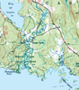 Sebago Lake, Maine, Vintage Topographical Map Blanket