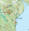 Sebago Lake, Maine, Vintage Topographical Map Blanket
