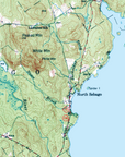 Sebago Lake, Maine, Vintage Topographical Map Blanket