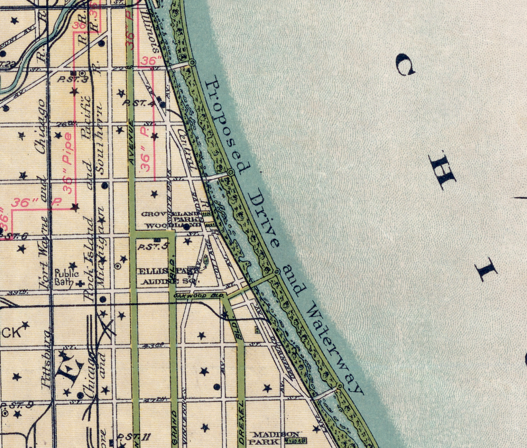 Vintage Chicago Map Scarf – Chicago Illinois Map