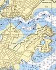Salem & Marblehead Vintage Nautical Chart Scarf