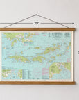 Virgin Islands Nautical Chart Canvas Wall Scroll