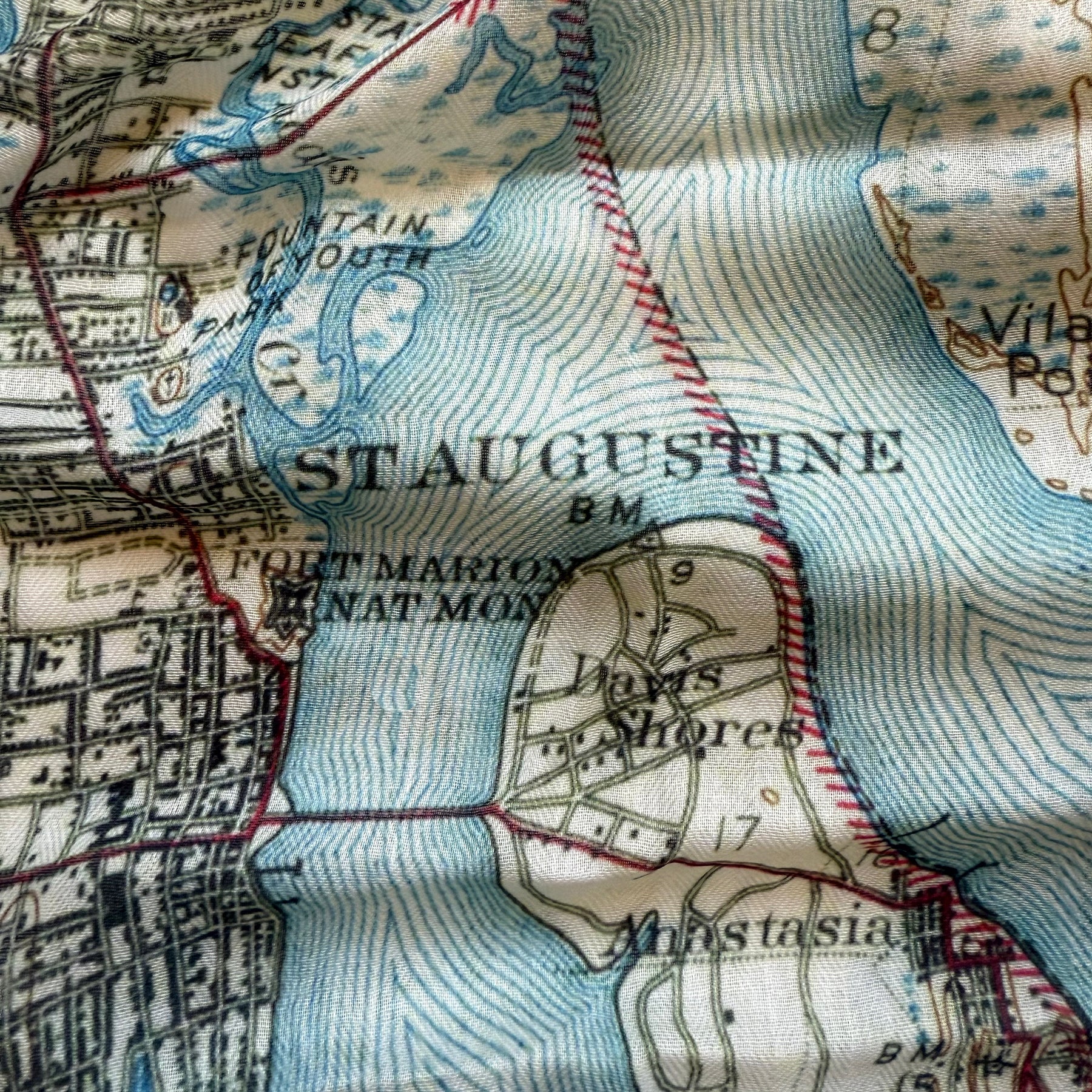 St. Augustine, FL Vintage Map Scarf
