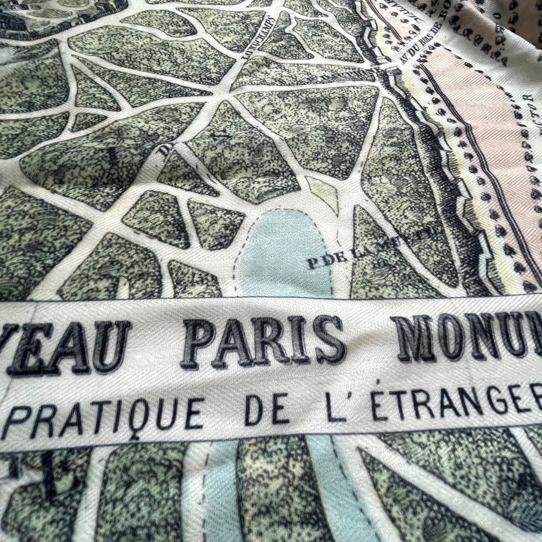 Paris Vintage Birdseye Map Scarf