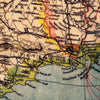 Vintage map of Waterford region with colorful regions and text