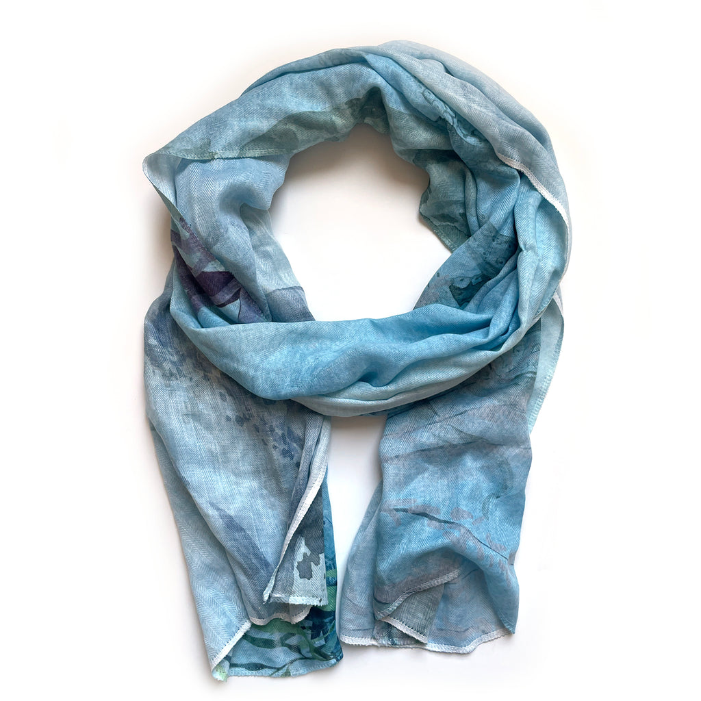 Sea creatures scarf with vibrant ocean life design