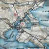 Soft lightweight viscose Lake Winnipesaukee map scarf close up