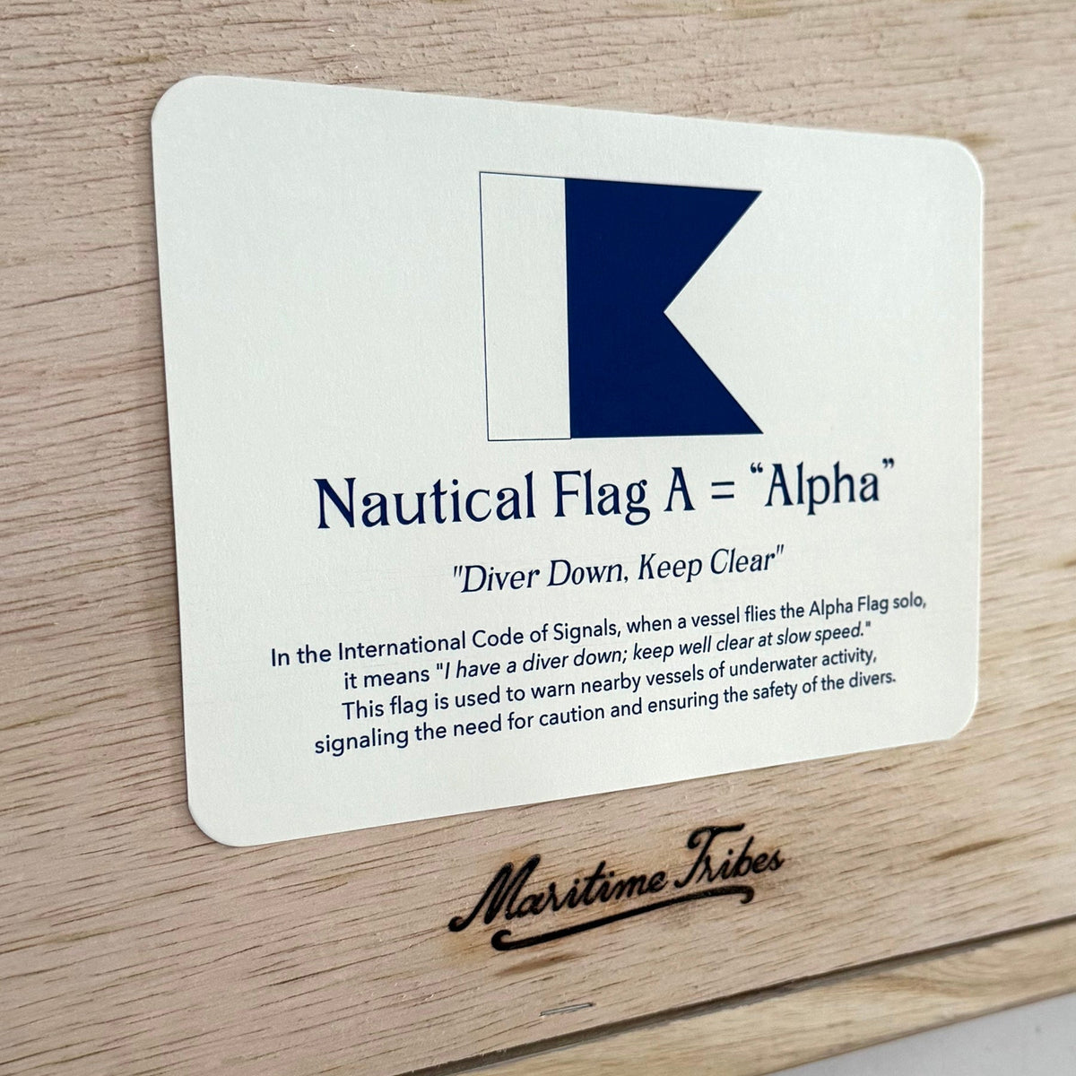 "A" Nautical Flag in Glass-Free Shadow Box Frame - Maritime Tribes USA