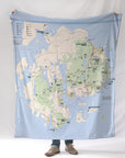 Acadia National Park Map, Maine Blanket - Maritime Tribes USABlanket