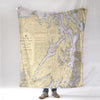Admiralty Inlet to Puget Sound, WA Nautical Chart Blanket - Maritime Tribes USABlanket
