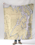 Admiralty Inlet to Puget Sound, WA Nautical Chart Blanket - Maritime Tribes USABlanket
