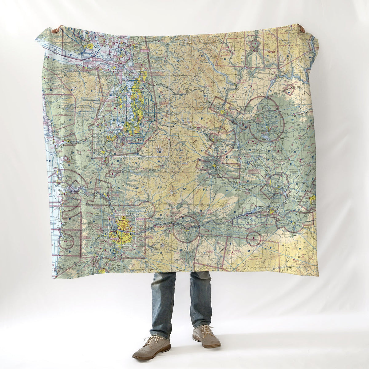 Aeronautical Map of Seattle WA Blanket - Maritime Tribes USABlanket