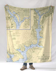 Alexandria, VA & Washington D.C. Nautical Chart Blanket - Maritime Tribes USABlanket