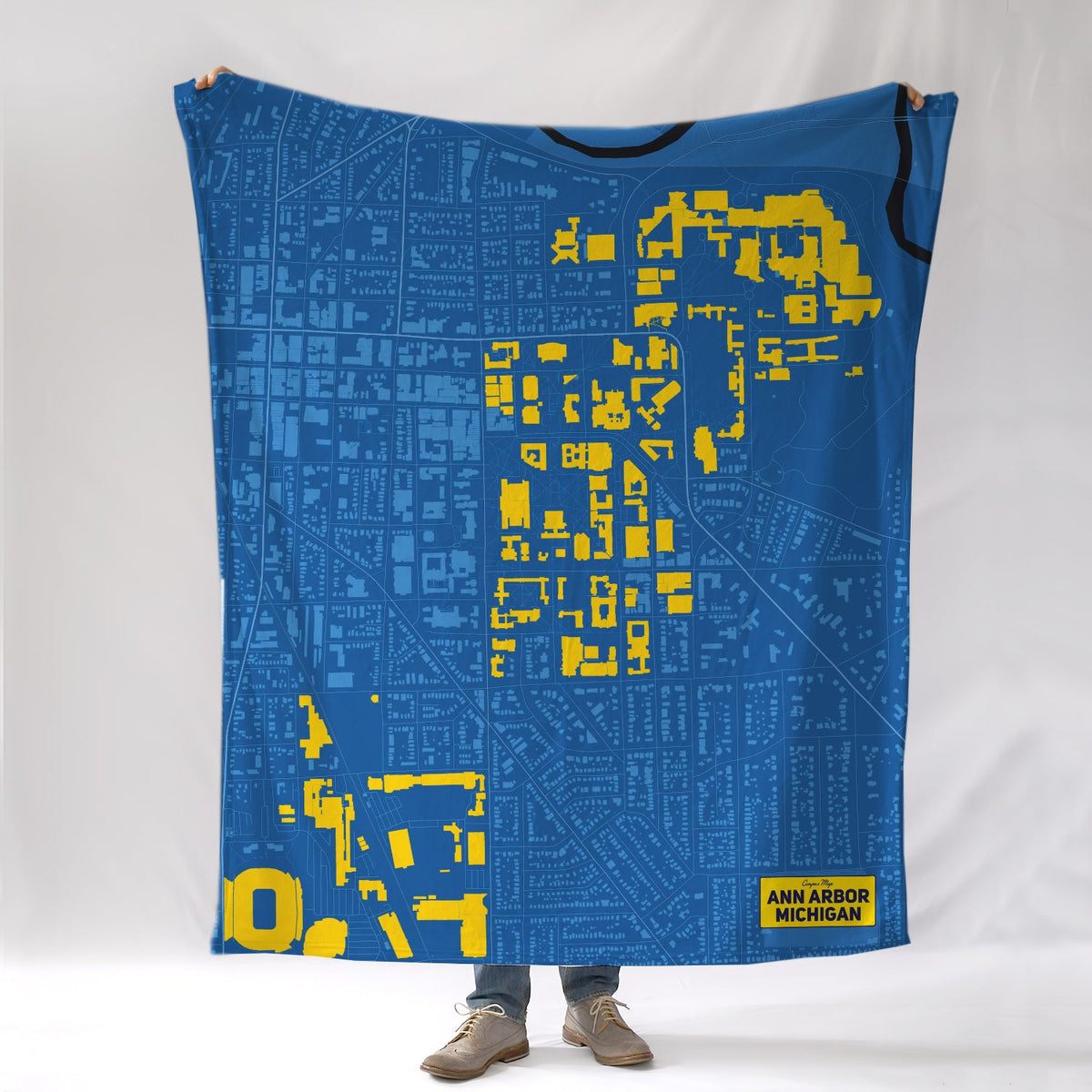 Ann Arbor Campus Map Blanket - Maritime Tribes USABlanket