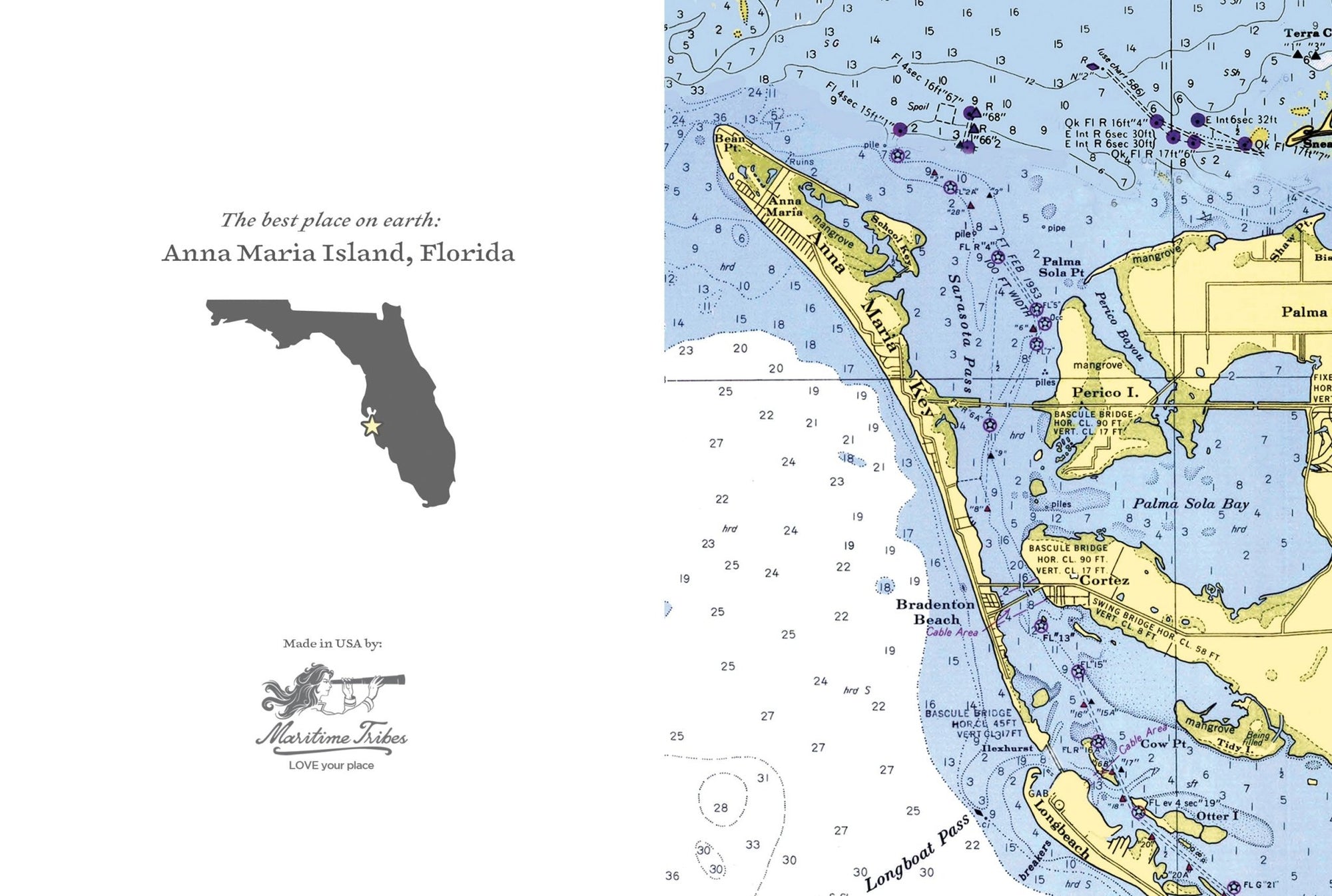 Anna Maria Island Notecard, Pack of 24 Notecards - Maritime Tribes USANotecard