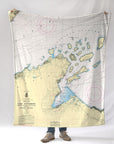 Apostle Islands, WI Lake Superior Nautical chart Blanket - Maritime Tribes USABlanket
