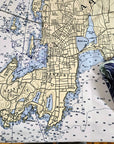 Aquidneck Island Nautical Chart Quick Dry Towel - Maritime Tribes USATowel