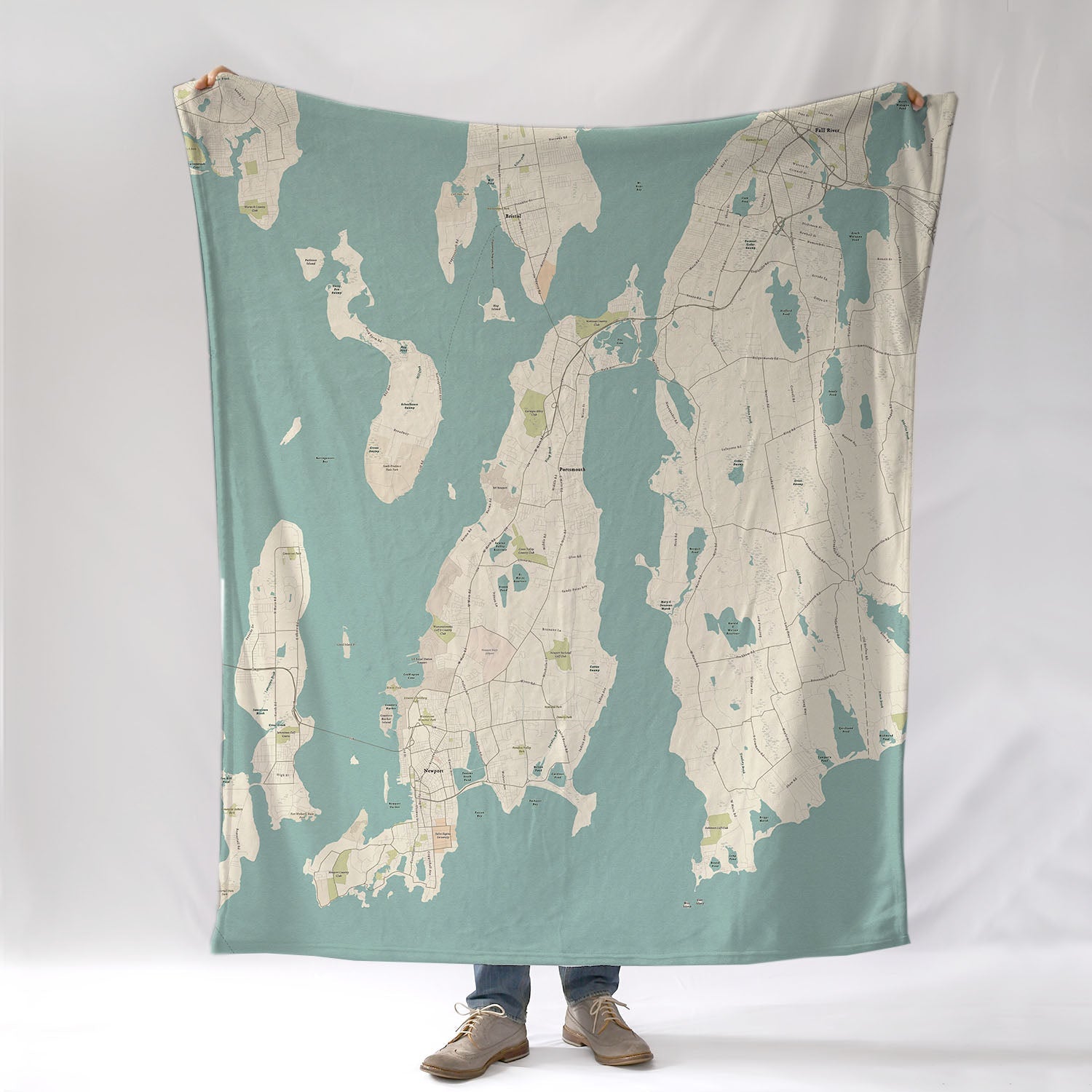 Aquidneck Island, (Newport) RI Map Blanket - Maritime Tribes USABlanket