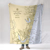 Asbury to Manaquan, New Jersey Chart (all water blue) Blanket - Maritime Tribes USABlanket