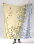 Asbury to Manaquan, New Jersey Chart (all water blue) Blanket - Maritime Tribes USABlanket