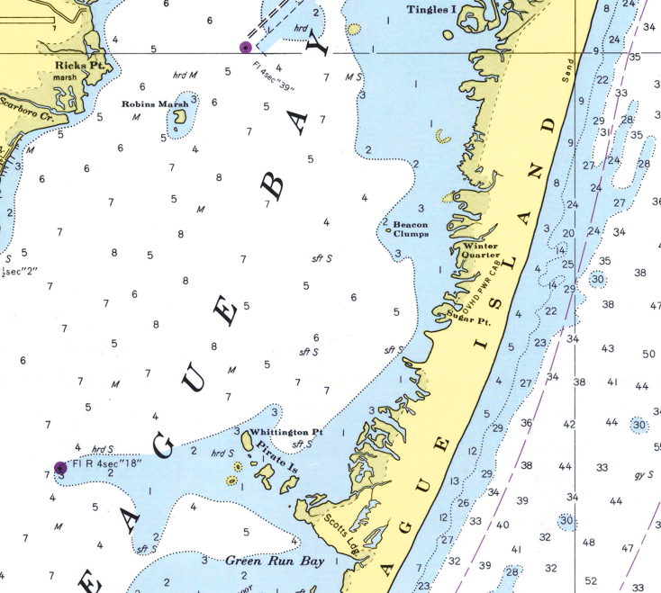 Assateague National Seashore, Fenwick Island to Chincoteague Chart Scarf