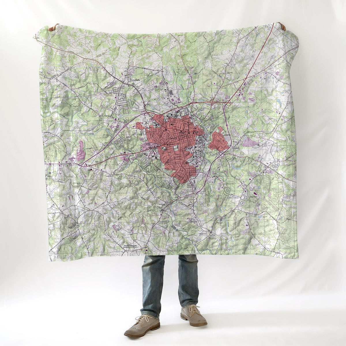 Athens Topo Map Blanket - Maritime Tribes USABlanket