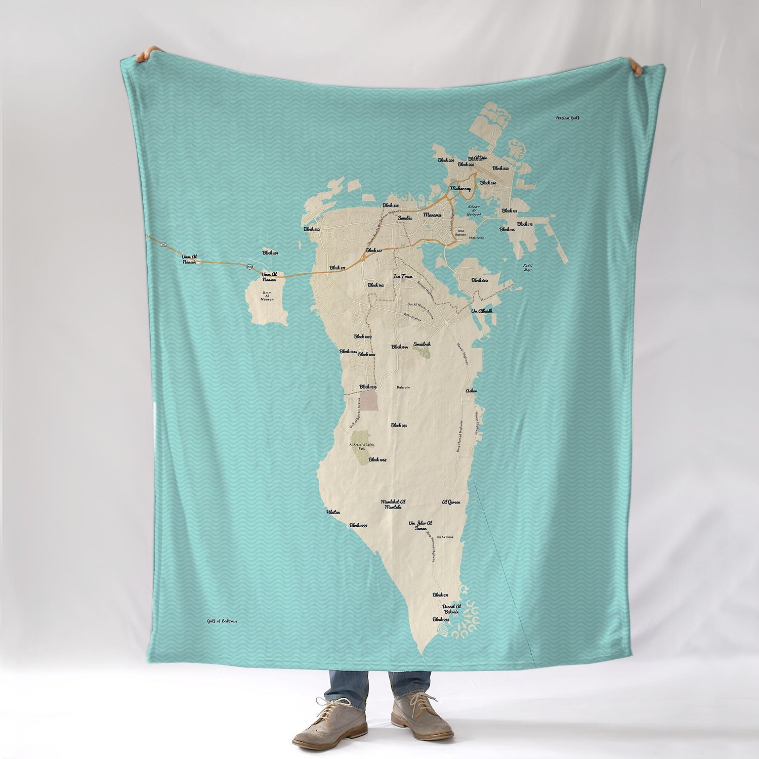 Bahrain Modern Wave Blanket - Maritime Tribes USABlanket