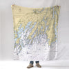 Bailey's Island - Harpswell Casco Bay, ME Nautical Chart Blanket - Maritime Tribes USABlanket