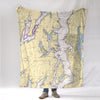 Bainbridge Island WA nautical chart Blanket - Maritime Tribes USABlanket